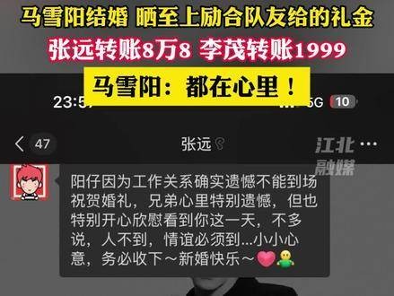 马雪阳结婚晒出至上励合队友送的礼金…