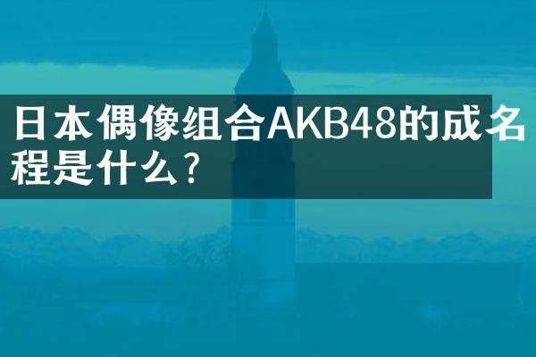 日本偶像组合AKB48的成名历程是什么？