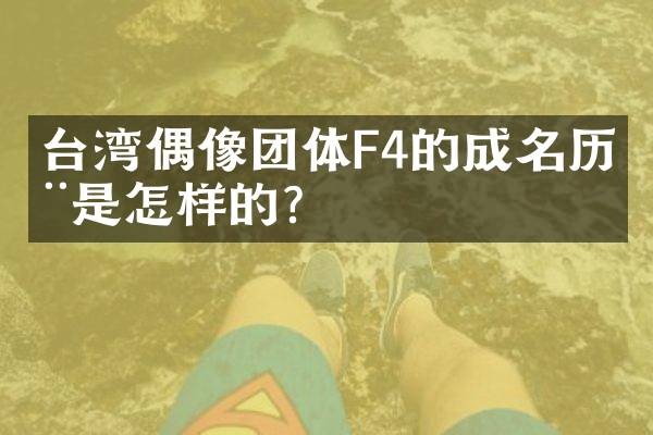 台湾偶像团体F4的成名历程是怎样的？