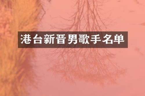 港台新晋男歌手名单