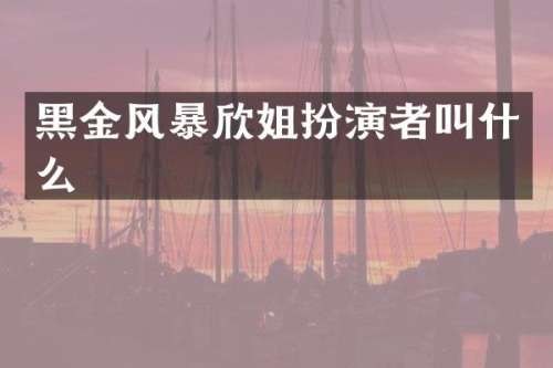 黑金风暴欣姐扮演者叫什么