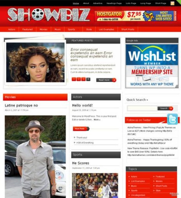 CelebrityPress WordPress Theme