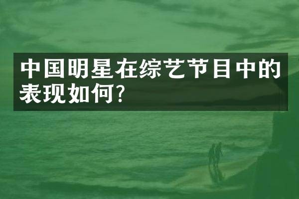 中国明星在综艺节目中的表现如何？