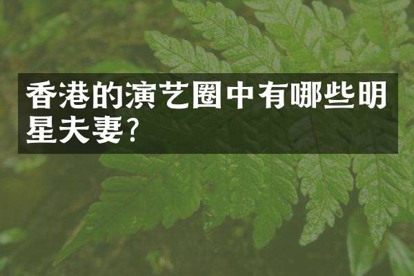 香港的演艺圈中有哪些明星夫妻？