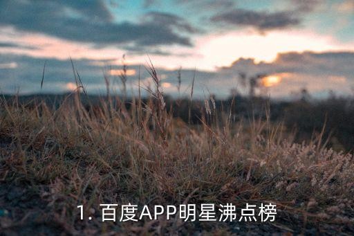 1. 百度APP明星沸点榜