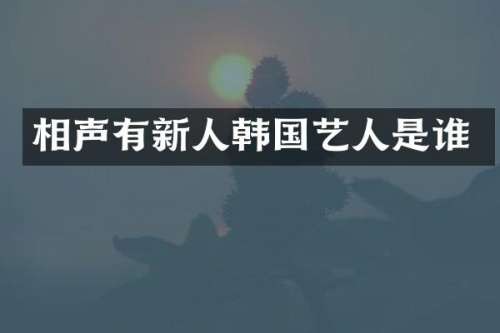 相声有新人韩国艺人是谁