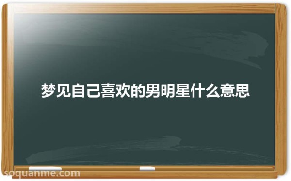 梦见喜欢的男明星(梦见自己喜欢的男明星什么意思)