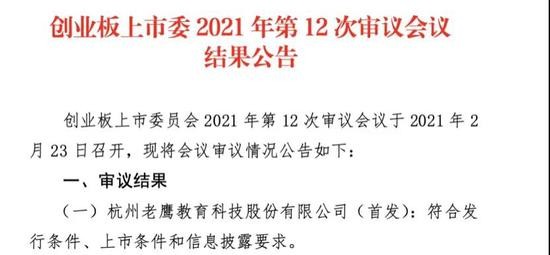 （资料来源：创业板上市委2021年第12次审议会议结果公告）