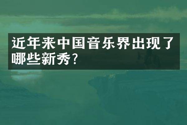 近年来中国音乐界出现了哪些新秀？