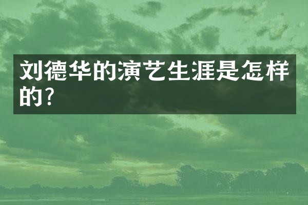 刘德华的演艺生涯是怎样的？