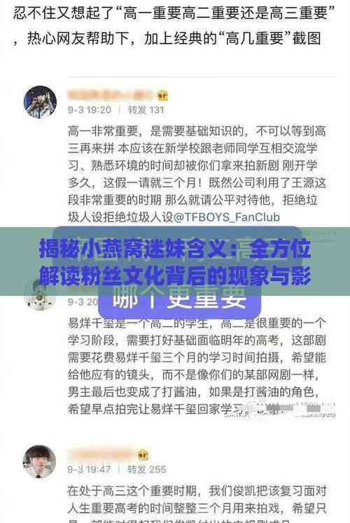 揭秘小燕窝迷妹含义：全方位解读粉丝文化背后的现象与影响