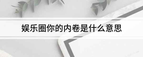 娱乐圈你的内卷是什么意思