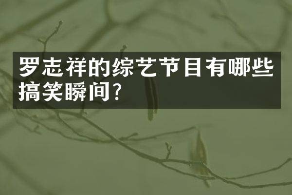 罗志祥的综艺节目有哪些搞笑瞬间？