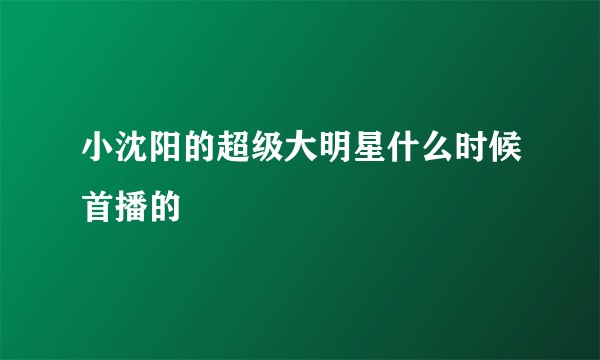 小沈阳的超级大明星什么时候首播的