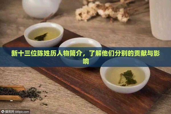 新十三位陈姓历人物简介，了解他们分别的贡献与影响