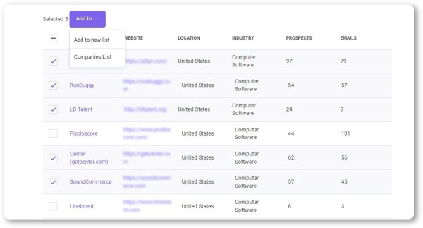 Finding leads with Snov.io Company Profile Search