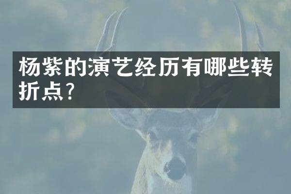 杨紫的演艺经历有哪些转折点？