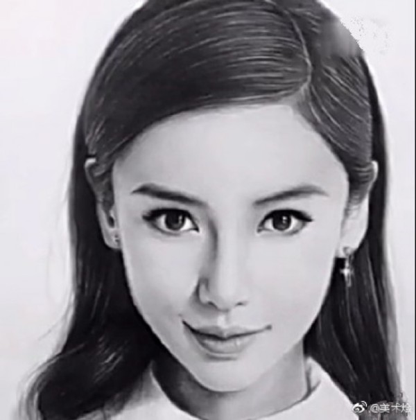 女神Angelababy素描头像手绘画教程图片 明星Angelababy怎么画 Angelababy画法_www.youyix.com