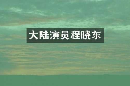 大陆演员程晓东