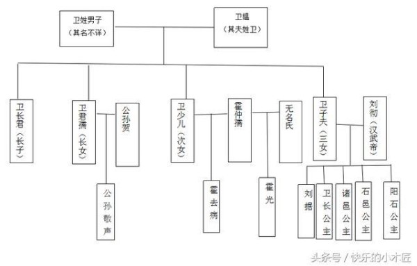 一张图搞清卫青、霍去病及其家族关系