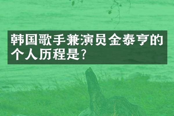 韩国歌手兼演员金泰亨的个人历程是？