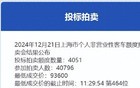 12月份沪牌拍卖结果公布