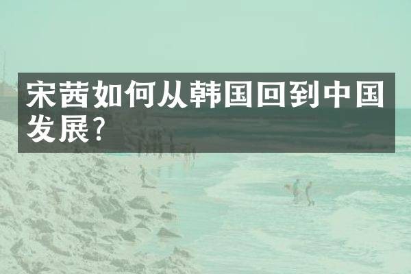 宋茜如何从韩国回到中国发展？