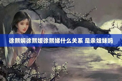 徐熙娴徐熙媛徐熙娣什么关系 是亲姐妹吗