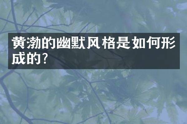 黄渤的幽默风格是如何形成的？