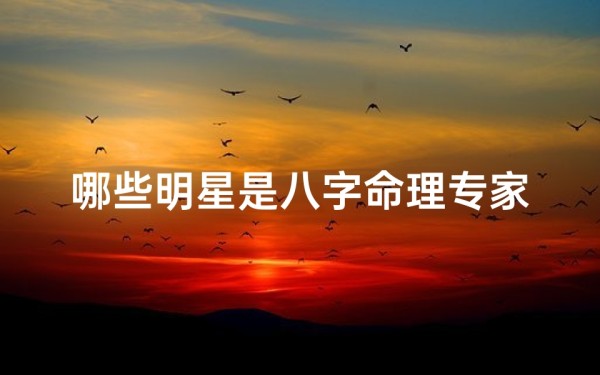 哪些明星是八字命理专家_八字算命明星