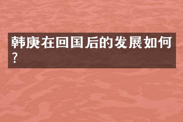 韩庚在回国后的发展如何？