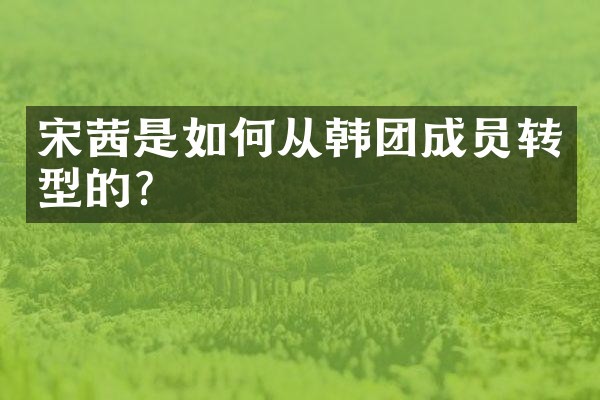 宋茜是如何从韩团成员转型的？