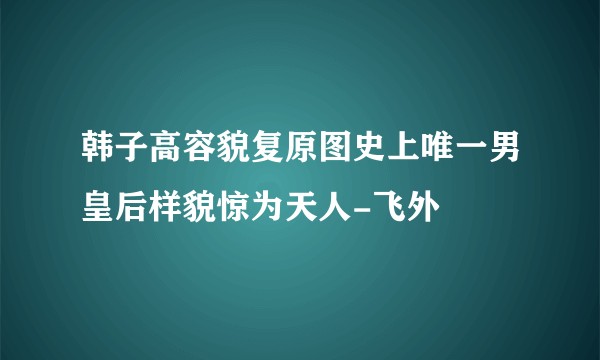 韩子高容貌复原图史上唯一男皇后样貌惊为天人-飞外