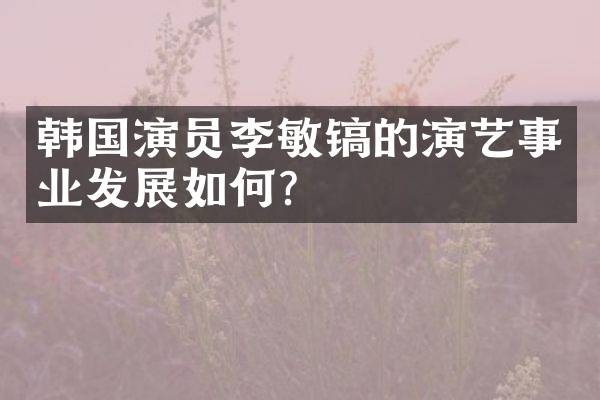 韩国演员李敏镐的演艺事业发展如何？