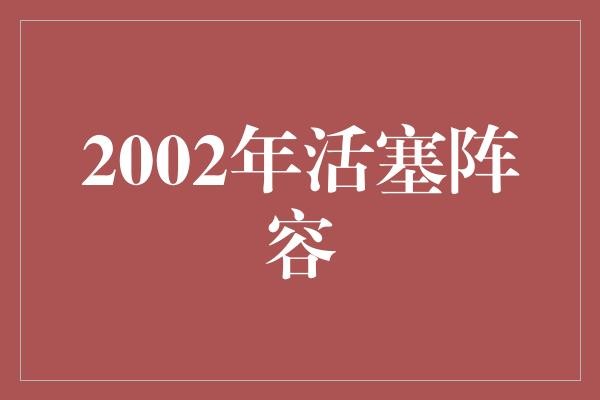 2002年的活塞队：全明星与新秀的完美融合？还是老将带队的智慧之选？