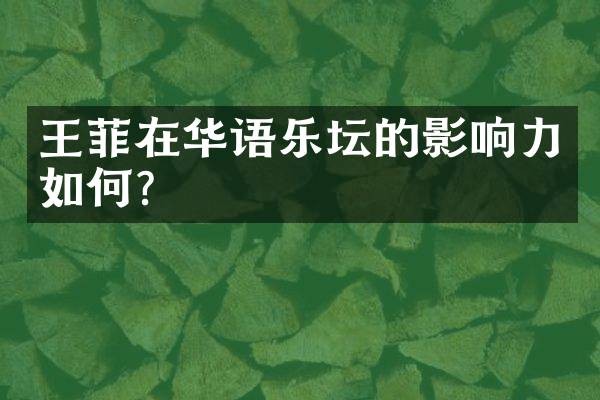 王菲在华语乐坛的影响力如何？