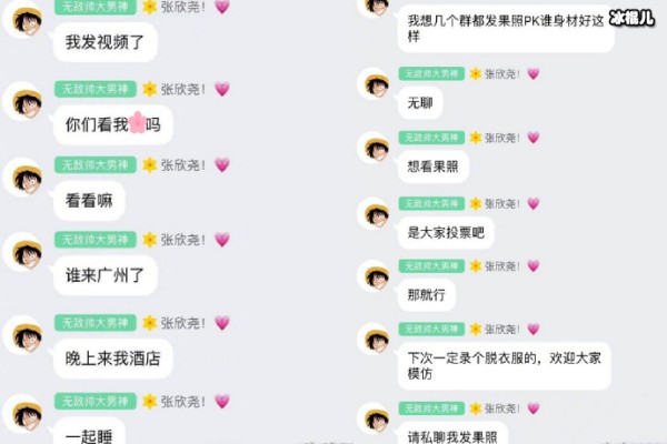 网传张欣尧群聊部分截图