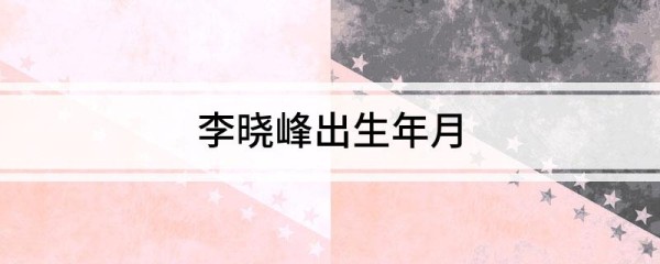 李晓峰出生年月