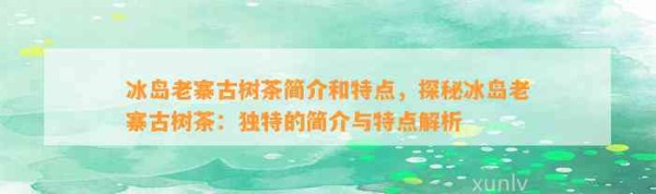 冰岛老寨古树茶简介和特点，探秘冰岛老寨古树茶：独特的简介与特点解析