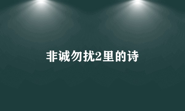 非诚勿扰2里的诗