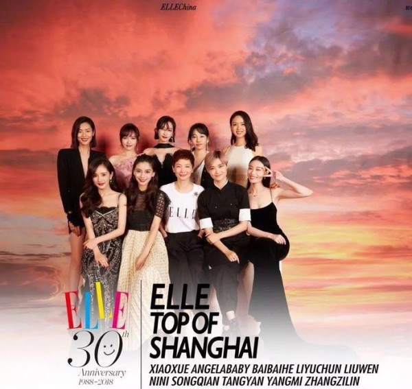 ELLE30周年众女星同台斗艳，刘雯张梓琳靠边站，杨颖却站C位？