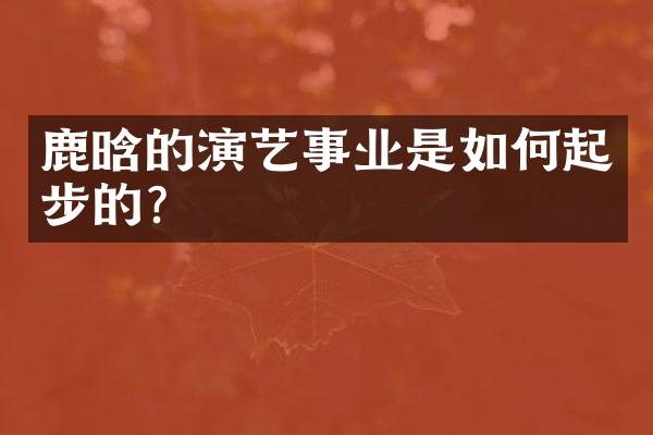 鹿晗的演艺事业是如何起步的？