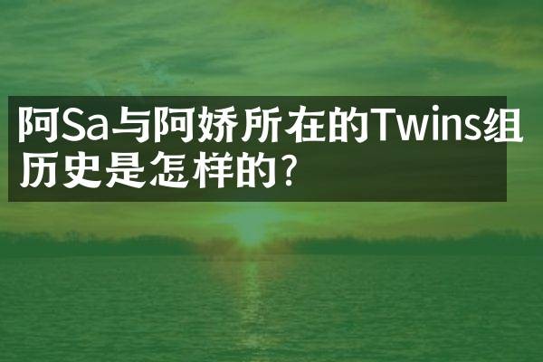 阿Sa与阿娇所在的Twins组合历史是怎样的？