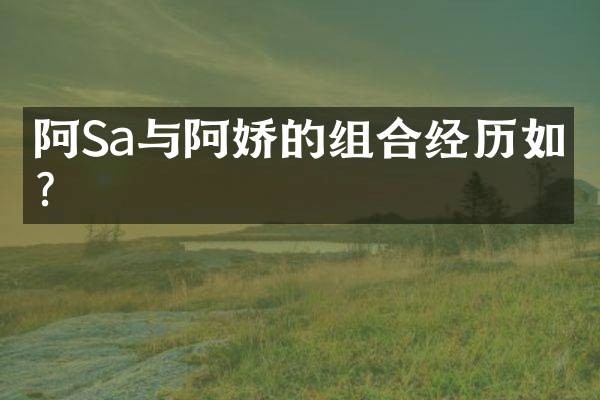 阿Sa与阿娇的组合经历如何？