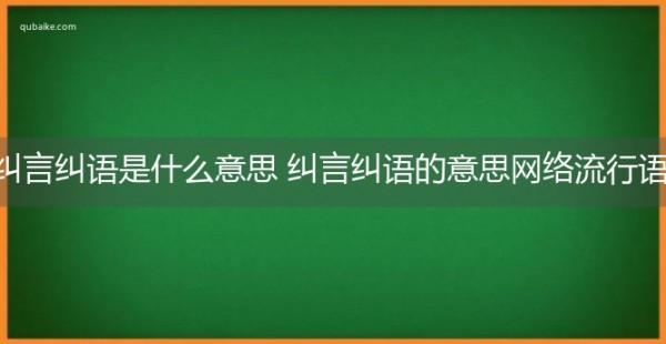 纠言纠语是什么意思 纠言纠语的意思网络流行语