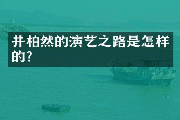 井柏然的演艺之路是怎样的？