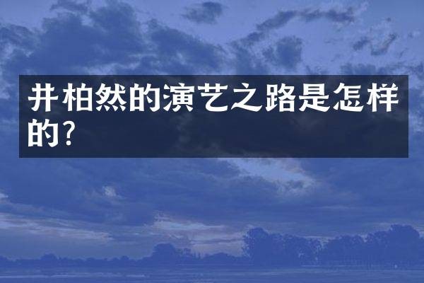 井柏然的演艺之路是怎样的？