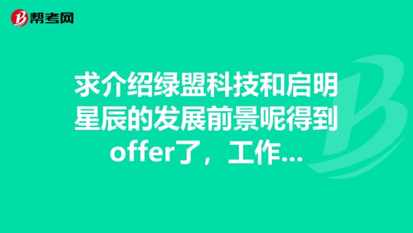 求介绍绿盟科技和启明星辰的发展前景呢得到offer了，工作性质差不多都是安全工程师，能好好介绍一下