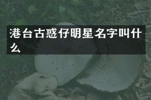 港台古惑仔明星名字叫什么