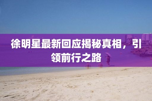 徐明星最新回应揭秘真相，引领前行之路